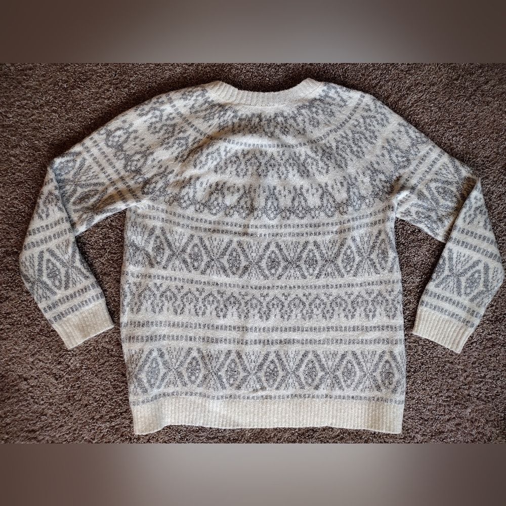 J. Jill Classic Fair Isle Nordic Cotton Blend Knit Sweater Medium NWOT - Picture 2 of 14